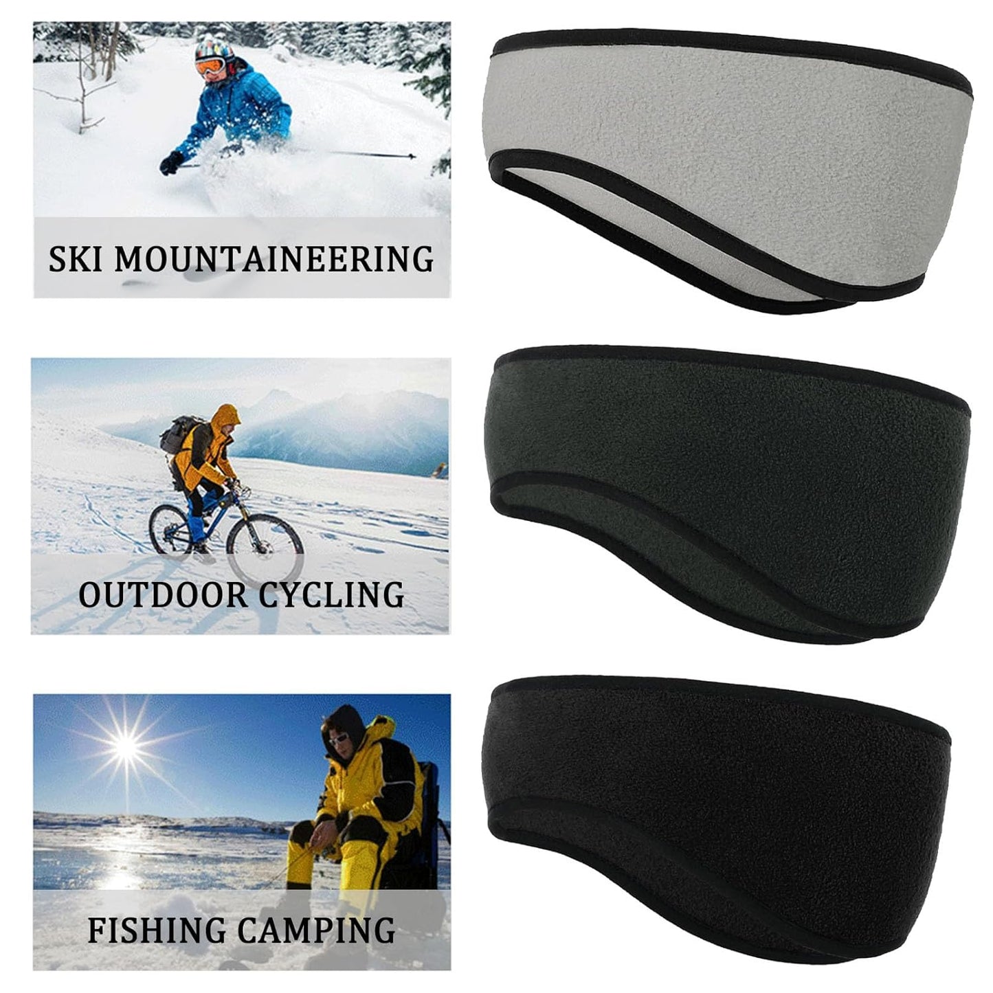 3-Teiliges Winter-Stirnband, Ohrenschutz, Warm Und Bequem, Gehörschutz, Winter-Stirnband, Geeignet Für Outdoor-Sportarten