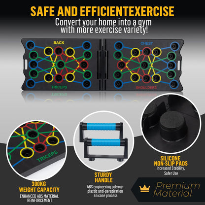 24 in 1 Liegestützbrett, Faltbare Liegestützgriffe Stangen Krafttrainingsgerät Für Effektives Training Der Muskeln Des Oberkörpers Schultern, Brust, Rücken Und Trizeps