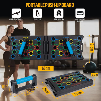 24 in 1 Liegestützbrett, Faltbare Liegestützgriffe Stangen Krafttrainingsgerät Für Effektives Training Der Muskeln Des Oberkörpers Schultern, Brust, Rücken Und Trizeps