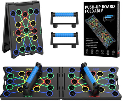 24 in 1 Liegestützbrett, Faltbare Liegestützgriffe Stangen Krafttrainingsgerät Für Effektives Training Der Muskeln Des Oberkörpers Schultern, Brust, Rücken Und Trizeps