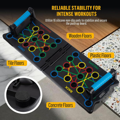 24 in 1 Liegestützbrett, Faltbare Liegestützgriffe Stangen Krafttrainingsgerät Für Effektives Training Der Muskeln Des Oberkörpers Schultern, Brust, Rücken Und Trizeps